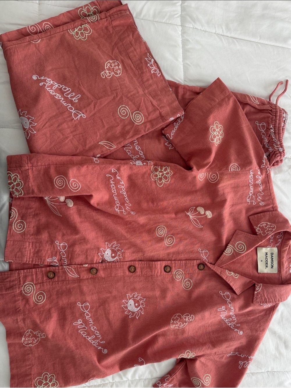 Damson Madder Pink Short-Sleeve Shirt & Pant set